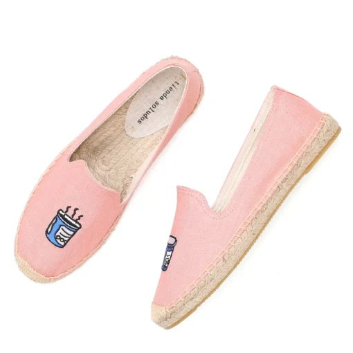2022 Women's Espadrilles Summer Mujer Fashion Hot Sale Real Sapatos Flat Shoes Lazy's Hard-wearing Rubber Embroider Harajuku - Image 2