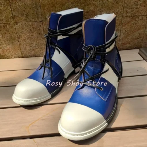 Multicolor Catwalk Strap Design Men's Ankle Boots Retro Leather Luxury Slip On Casual Winter Shoes Trendy Round Toe Flat Boots