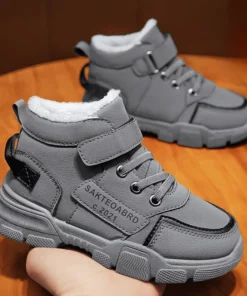 Зимние Ботинки Детские Children Shoes Warm Plush Kids' Winter Shoes Comfortable Simple Snow Boots Antiskid Fashion Boy Sneakers