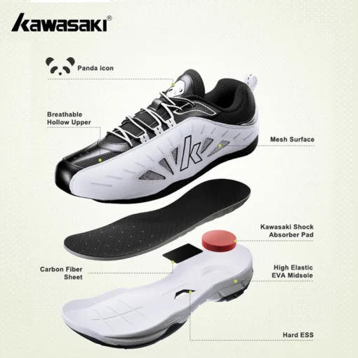 Kawasaki 2024 PANDA Badminton Shoes Professional Carbon Fiber Board Shock Absorption Men's Sneakers Women's Sports Shoes B3327 - Image 2