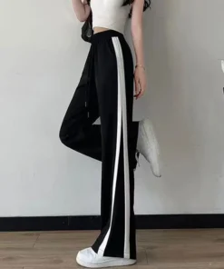 Women's Summer Thin Fashion Office Lady Simplicity Striped High Waist Wide Leg Pants Women Clothes All-match Casual Trousers
