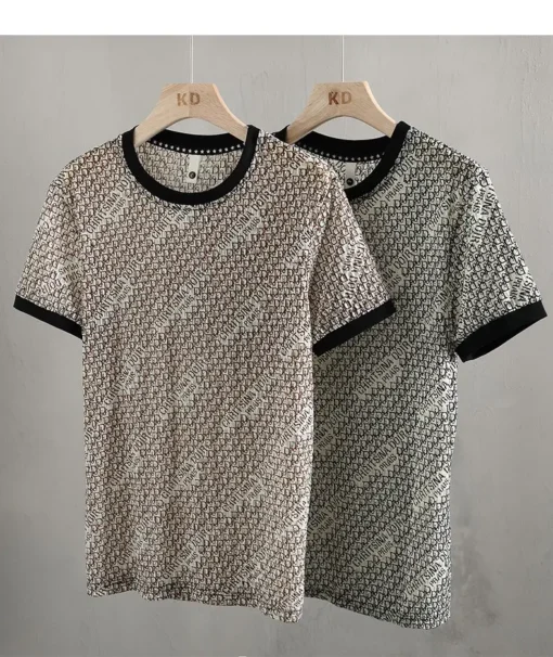 Ice Silk Short-sleeved Men's Trendy Thin T-shirt Ice Silk Speed Round Neck Half-sleeved Clothes Summer Slim Hollow T-shirt Shirt - Image 3