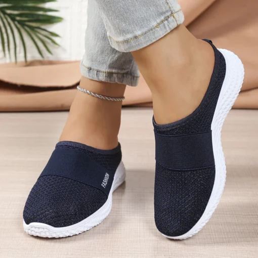 Women's slippers wear thick soled women's shoes women breathable half drag single shoe casual shoes - Image 2