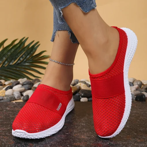 Women's slippers wear thick soled women's shoes women breathable half drag single shoe casual shoes - Image 5