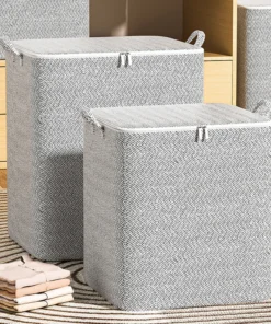 Cubes Organizer Container Foldable Clothes Storage Bins Large Capacity with Handle Zipper for Blanket Comforter Clothing Bedding