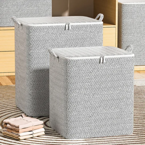 Cubes Organizer Container Foldable Clothes Storage Bins Large Capacity with Handle Zipper for Blanket Comforter Clothing Bedding