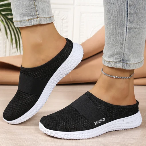 Women's slippers wear thick soled women's shoes women breathable half drag single shoe casual shoes - Image 4