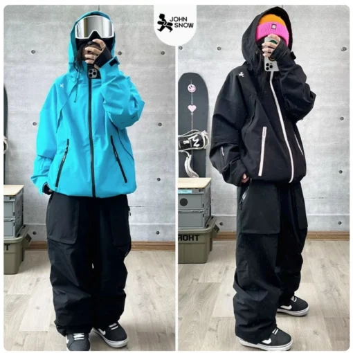 John Snow New Professional Women And Men's Ski Suit Outdoor Waterproof Breathable Snowboard Clothes Winter Snow Jacket And Pants - Image 3