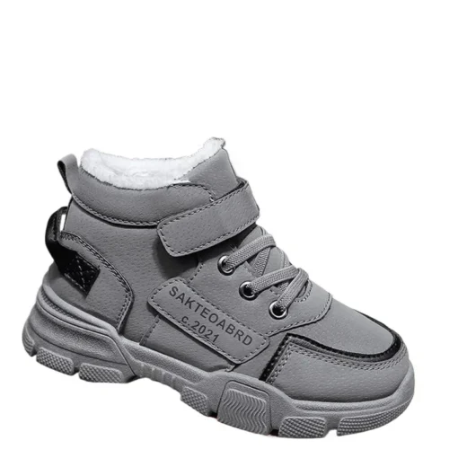 Зимние Ботинки Детские Children Shoes Warm Plush Kids' Winter Shoes Comfortable Simple Snow Boots Antiskid Fashion Boy Sneakers - Image 5