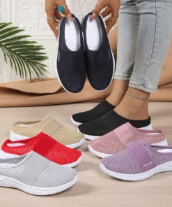 Women's slippers wear thick soled women's shoes women breathable half drag single shoe casual shoes