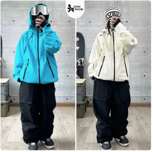 John Snow New Professional Women And Men's Ski Suit Outdoor Waterproof Breathable Snowboard Clothes Winter Snow Jacket And Pants - Image 2